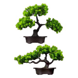 Maxbell Artificial Bonsai Tree Desk Display Plants Indoor for Desk Living Room Table Double pine