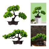 Maxbell Artificial Bonsai Tree Desk Display Plants Indoor for Desk Living Room Table Double pine