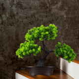 Maxbell Artificial Bonsai Tree Desk Display Plants Indoor for Desk Living Room Table Double pine