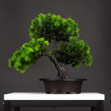 Maxbell Artificial Bonsai Tree Desk Display Plants Indoor for Desk Living Room Table Double pine