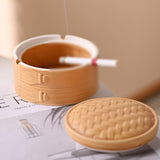 Maxbell Ashtray Steamer Design Ornament Ash Holder with Lid for Indoor Desktop Patio