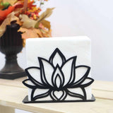 Maxbell Lotus Napkin Holder Vintage Metal Organizer for Farmhouse Restaurant Kitchen