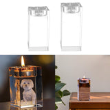 Maxbell Candle Holder DIY Crafts Decoration Versatile Clear for Home Parties Desktop Height 8 cm
