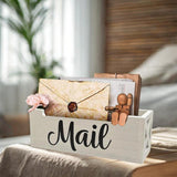 Maxbell Wooden Mail Organizer Mail Holder Countertop for Wall Table Countertop White