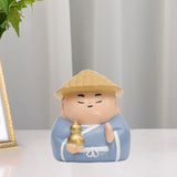 Maxbell Small Figure Sculpture Collectible Resin Ornament for Study Room Indoor Home 5.9x5.7x6.6 cm Blue