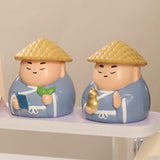 Maxbell Small Figure Sculpture Collectible Resin Ornament for Study Room Indoor Home 5.9x5.7x6.6 cm Blue