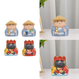 Maxbell Small Figure Sculpture Collectible Resin Ornament for Study Room Indoor Home 5.9x5.7x6.6 cm Blue