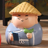 Maxbell Small Figure Sculpture Collectible Resin Ornament for Study Room Indoor Home 5.9x5.6x6.6 cm Blue
