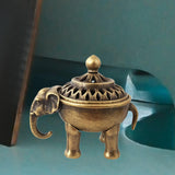 Maxbell Metal Elephant Incense Holder Small Vintage for Living Room Desktop Tea Room