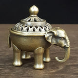Maxbell Metal Elephant Incense Holder Small Vintage for Living Room Desktop Tea Room