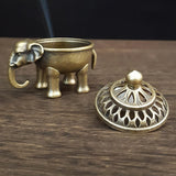 Maxbell Metal Elephant Incense Holder Small Vintage for Living Room Desktop Tea Room