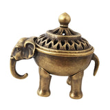 Maxbell Metal Elephant Incense Holder Small Vintage for Living Room Desktop Tea Room
