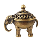Maxbell Metal Elephant Incense Holder Small Vintage for Living Room Desktop Tea Room