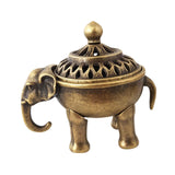 Maxbell Metal Elephant Incense Holder Small Vintage for Living Room Desktop Tea Room