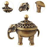 Maxbell Metal Elephant Incense Holder Small Vintage for Living Room Desktop Tea Room