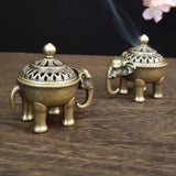 Maxbell Metal Elephant Incense Holder Small Vintage for Living Room Desktop Tea Room