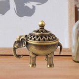 Maxbell Metal Elephant Incense Holder Small Vintage for Living Room Desktop Tea Room
