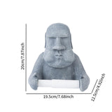 Maxbell Moai Statue Toilet Paper Holder Sculpture Compact Decoration for Office Home