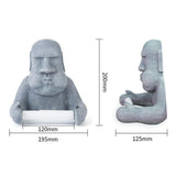 Maxbell Moai Statue Toilet Paper Holder Sculpture Compact Decoration for Office Home