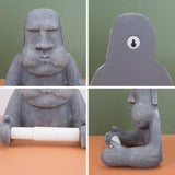 Maxbell Moai Statue Toilet Paper Holder Sculpture Compact Decoration for Office Home