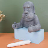 Maxbell Moai Statue Toilet Paper Holder Sculpture Compact Decoration for Office Home