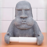 Maxbell Moai Statue Toilet Paper Holder Sculpture Compact Decoration for Office Home