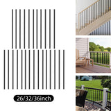 26Pcs Deck Balusters Round Sturdy with Screws Heavy Duty Deck Stair Spindles 26inch