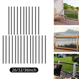 26Pcs Deck Balusters Round Sturdy with Screws Heavy Duty Deck Stair Spindles 26inch