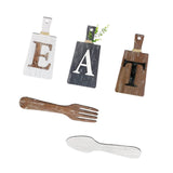 Maxbell 5Pcs Decorative Hanging Wooden Letters Room Farmhouse Rustic Wood Decoration E