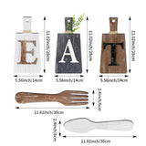 Maxbell 5Pcs Decorative Hanging Wooden Letters Room Farmhouse Rustic Wood Decoration E