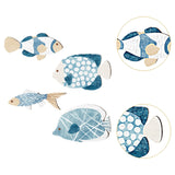 Maxbell 4Pcs Wooden Fish Coastal Decor Set Home Hotel Hanging Coastal Wall Art Decor