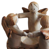 Maxbell Cartoon Angel Tea Light Candle Holder Resin Statue for Bookshelf Dining Room