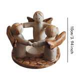 Maxbell Cartoon Angel Tea Light Candle Holder Resin Statue for Bookshelf Dining Room