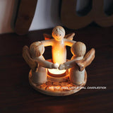 Maxbell Cartoon Angel Tea Light Candle Holder Resin Statue for Bookshelf Dining Room