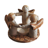 Maxbell Cartoon Angel Tea Light Candle Holder Resin Statue for Bookshelf Dining Room