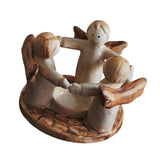 Maxbell Cartoon Angel Tea Light Candle Holder Resin Statue for Bookshelf Dining Room