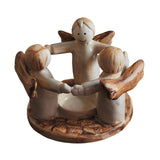 Maxbell Cartoon Angel Tea Light Candle Holder Resin Statue for Bookshelf Dining Room