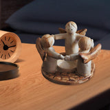 Maxbell Cartoon Angel Tea Light Candle Holder Resin Statue for Bookshelf Dining Room