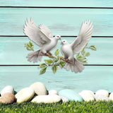 Maxbell White Dove Metal Wall Decor Hanging Bird Sculpture for Office Home Classroom