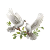 Maxbell White Dove Metal Wall Decor Hanging Bird Sculpture for Office Home Classroom