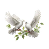 Maxbell White Dove Metal Wall Decor Hanging Bird Sculpture for Office Home Classroom