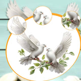 Maxbell White Dove Metal Wall Decor Hanging Bird Sculpture for Office Home Classroom