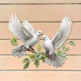 Maxbell White Dove Metal Wall Decor Hanging Bird Sculpture for Office Home Classroom