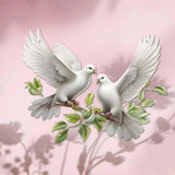 Maxbell White Dove Metal Wall Decor Hanging Bird Sculpture for Office Home Classroom