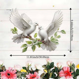 Maxbell White Dove Metal Wall Decor Hanging Bird Sculpture for Office Home Classroom