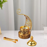 Maxbell Incense Burner Art Easy to Clean Metal Home Decor for Tabletop Hotel Parties with Clip
