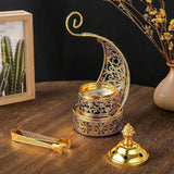 Maxbell Incense Burner Art Easy to Clean Metal Home Decor for Tabletop Hotel Parties with Clip