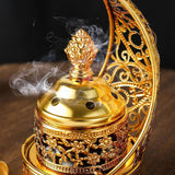 Maxbell Incense Burner Art Easy to Clean Metal Home Decor for Tabletop Hotel Parties without Clip