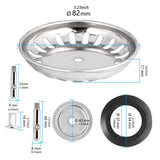 Maxbell Kitchen Sink Drain Strainer Sleek Drain Cover Sink Plug for Restaurant Hotel 8.2cm