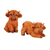 Maxbell 2 Pieces Highland Cow Figurines Cute Collection for Living Room Bedroom Desk